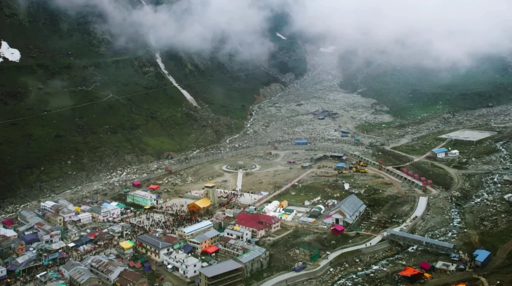 Aerial view of Kedarnath