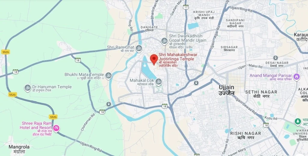 Location of Mahakaleshwar Temple